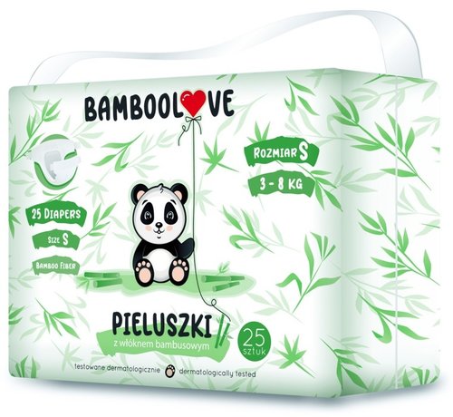 Bamboolove Paquet de 3 couches jetables en bambou - Taille S - 3-8 kg - BambooLove