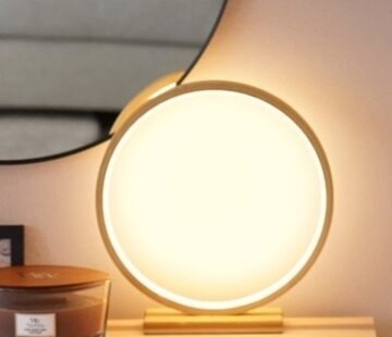  5Five Round Bamboo LED lamp 32 cm - Beige
