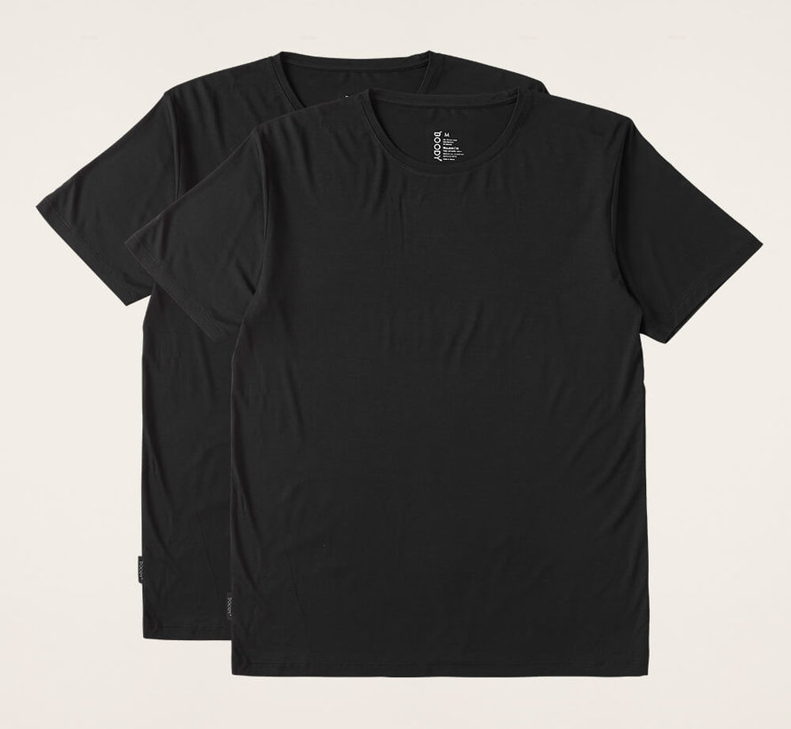 T-Shirt Homme - Col Rond - 2 Pièces - Noir - Body