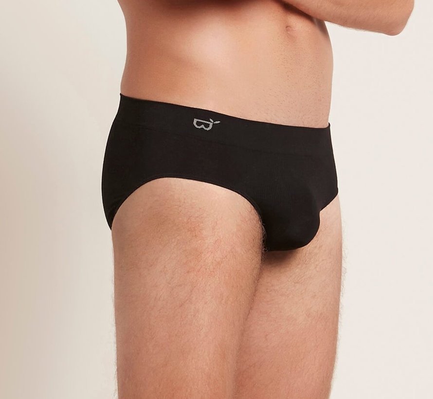 Men's Hip Briefs - 2 Pieces - Black - Boody