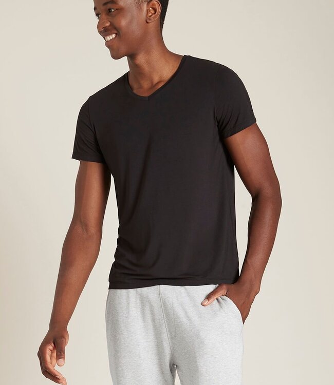 Men's T-Shirt - V-Neck - 2 Pieces - Black - Boody