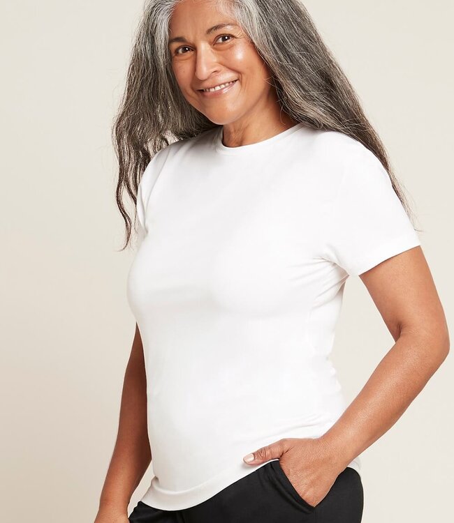 Dames T-Shirt - Ronde Hals - 2 Stuks - Wit - Boody