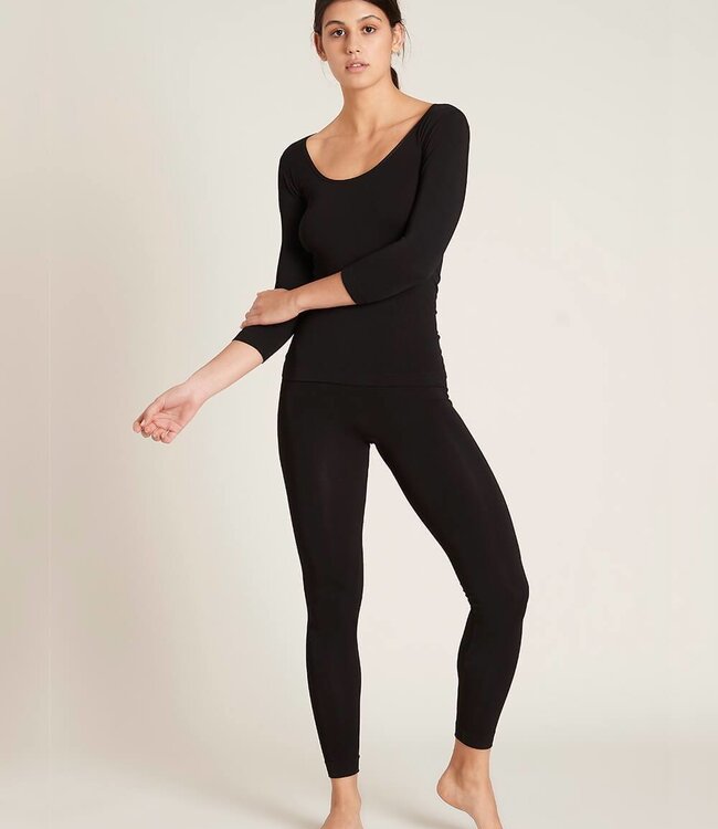 Ladies Top - T-Shirt - 3/4 Sleeve - 2 Pieces - Black - Boody