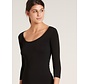 Top Femme - T-Shirt - Manches 3/4 - 2 Pièces - Noir - Body