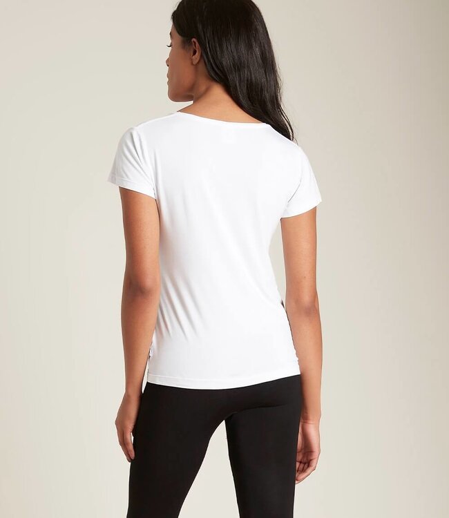 Ladies T-Shirt - V-Neck - 2 Pieces - White - Boody