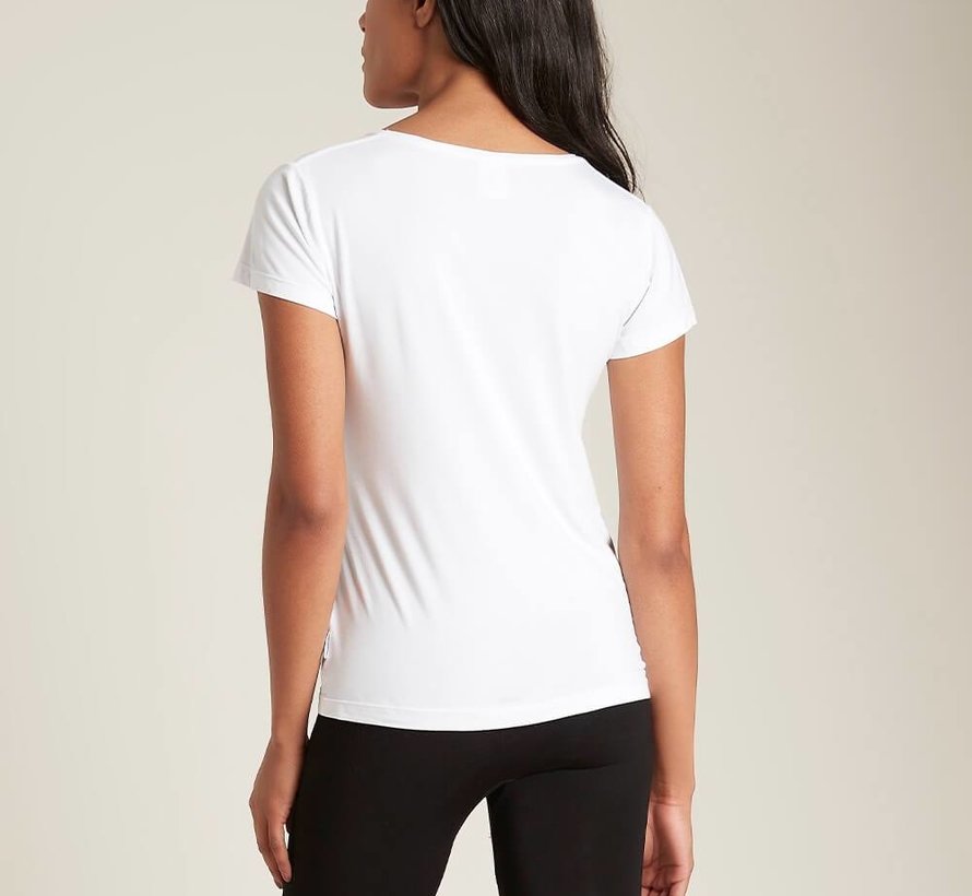 T-Shirt Femme - Col V - 2 Pièces - Blanc - Boody