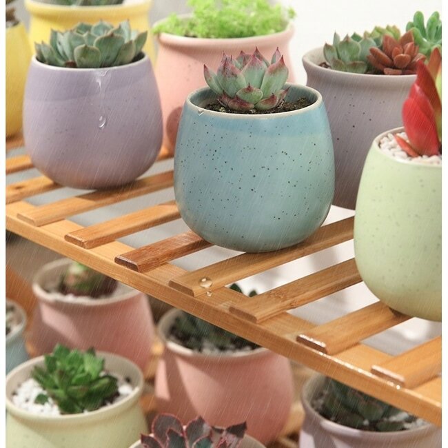 Plant rack with 4 tiers easily foldable - Brown - Flower rack - Bamboo