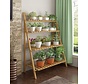 Plant rack with 4 tiers easily foldable - Brown - Flower rack - Bamboo