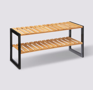  5Five Shoe Rack bamboo stackable - 26 x 70 x 34.5 cm (lxwxh)