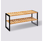 Bamboo shoe rack with 2 levels - Suitable for 6 pairs of shoes