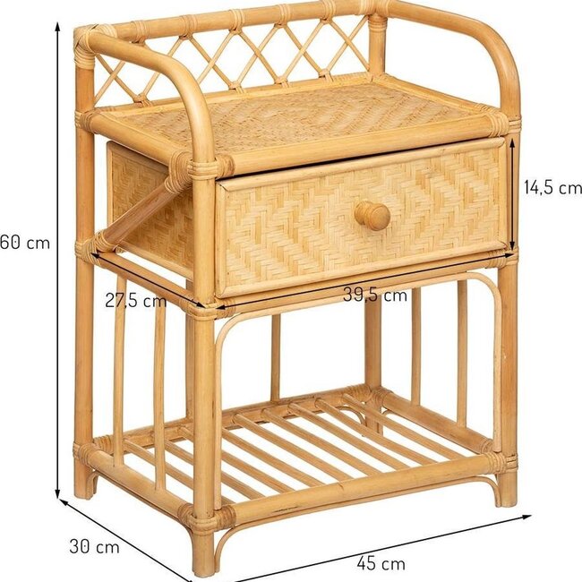 Bedside table with drawer - Bamboo - Atmosphera