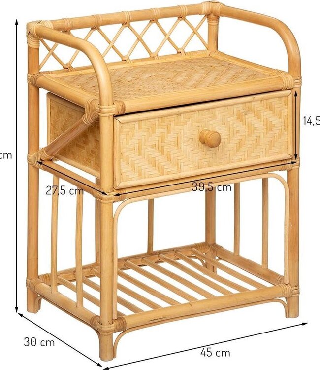 Bedside table with drawer - Bamboo - Atmosphera