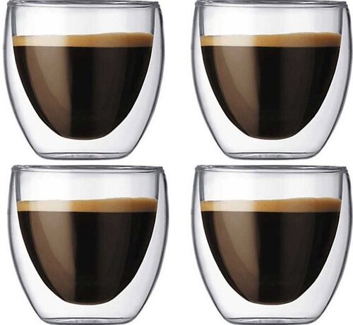 iTIKE Set of 4 double-walled espresso glasses - Black