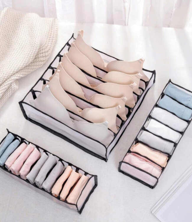 Clothing Organizer Set of 3 - Black