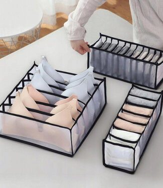 Ecarla Kleding Organizer Set van 3 stuks - Zwart