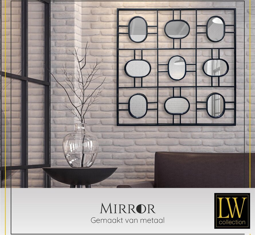 Black Wall Mirror - Square - 80 x 80cm