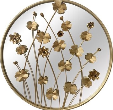 LW Collection Round Wall Mirror - 71 x 71 cm - Gold colour