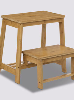  5Five Bamboo Step Stool - Versatile Use - Natural