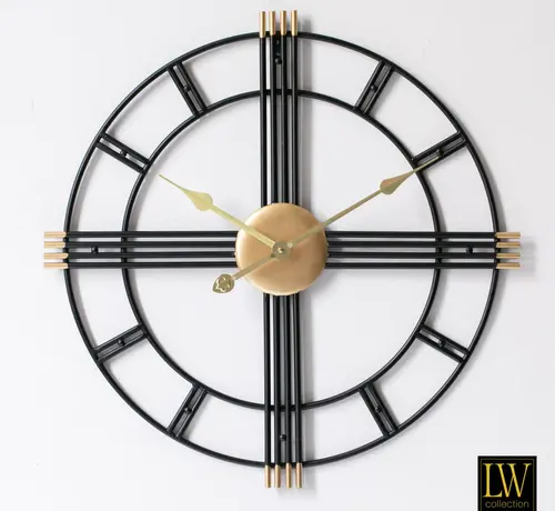 LW Collection Wall clock William - 60cm - Black