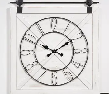 LW Collection Horloge Murale Industrielle Logan - 80cm - Noir