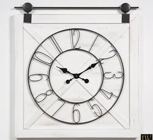 LW Collection Industrial Wall Clock Logan - 80cm - Black