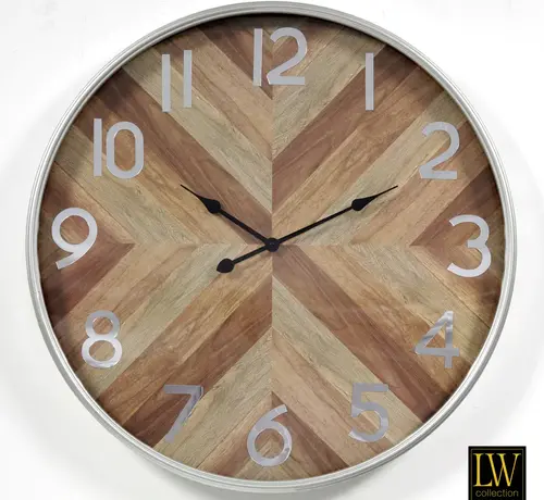 LW Collection Wall clock Saylor - 80cm - Silver