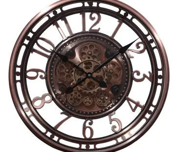 LW Collection Horloge murale Maria - 54cm - Bronze