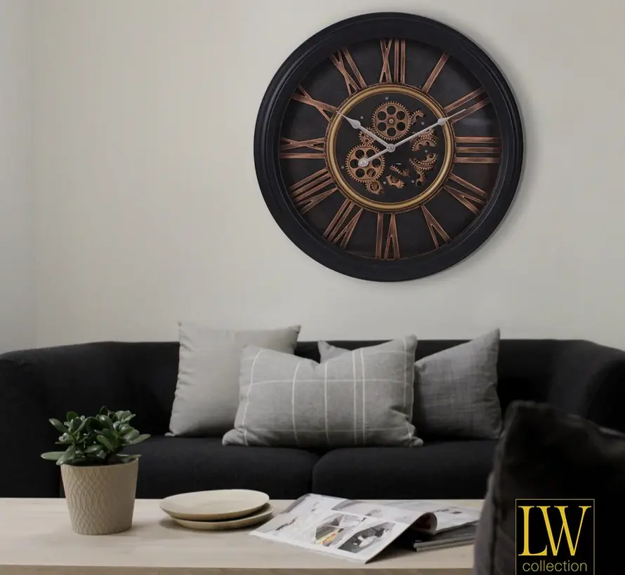 Wall clock Leonore - 52cm - Black