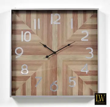 LW Collection Horloge murale Presley - 80cm - Argent