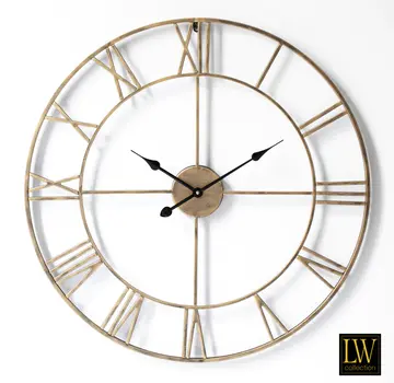 LW Collection Horloge murale Olivier - 80cm - Or