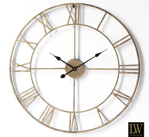 LW Collection Wall clock Olivier - 80cm - Gold