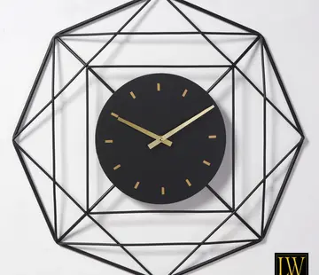 LW Collection Horloge murale Benjamin - 60cm - Noir