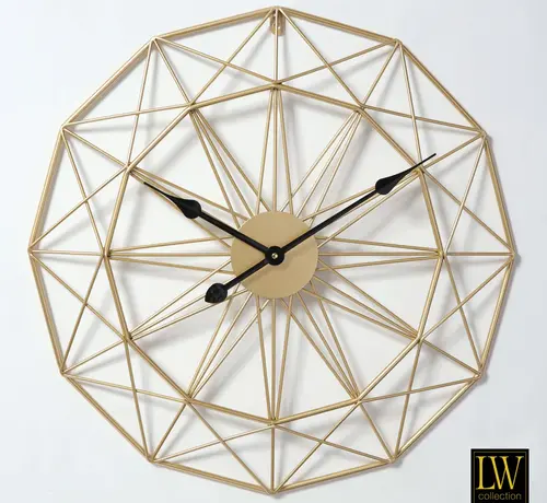 LW Collection Horloge murale Megan - 60cm - Or