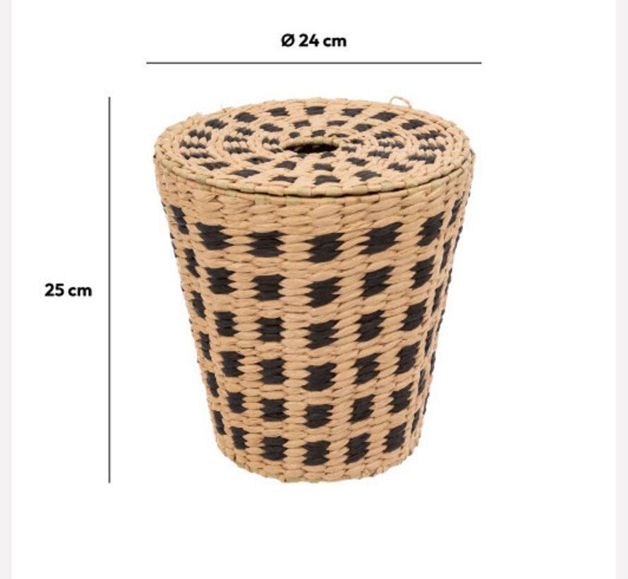 Panier Osier - Poubelle - 2 Pièces - 7L - Naturel