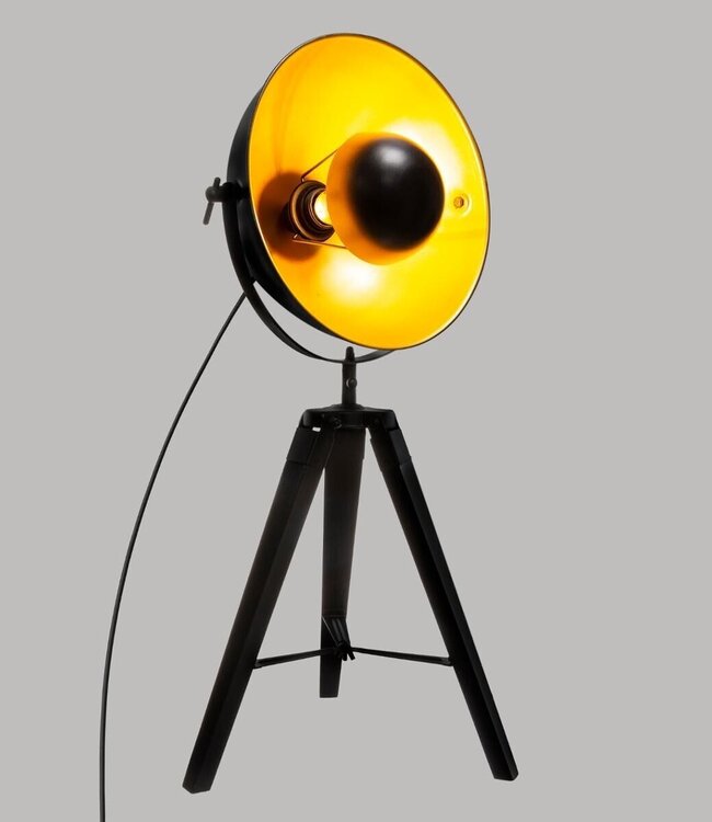 Lamp met Statief - Tripod Lamp - H71 cm - Zwart