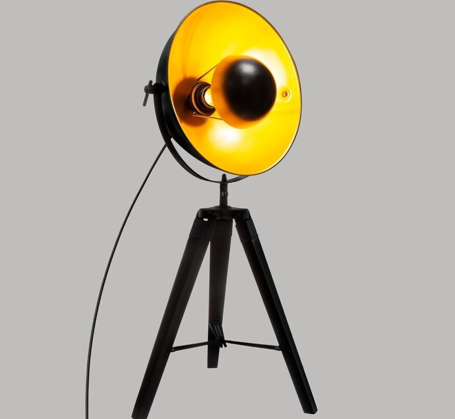 Lampe avec Trépied - Lampe Trépied - H71 cm - Noir