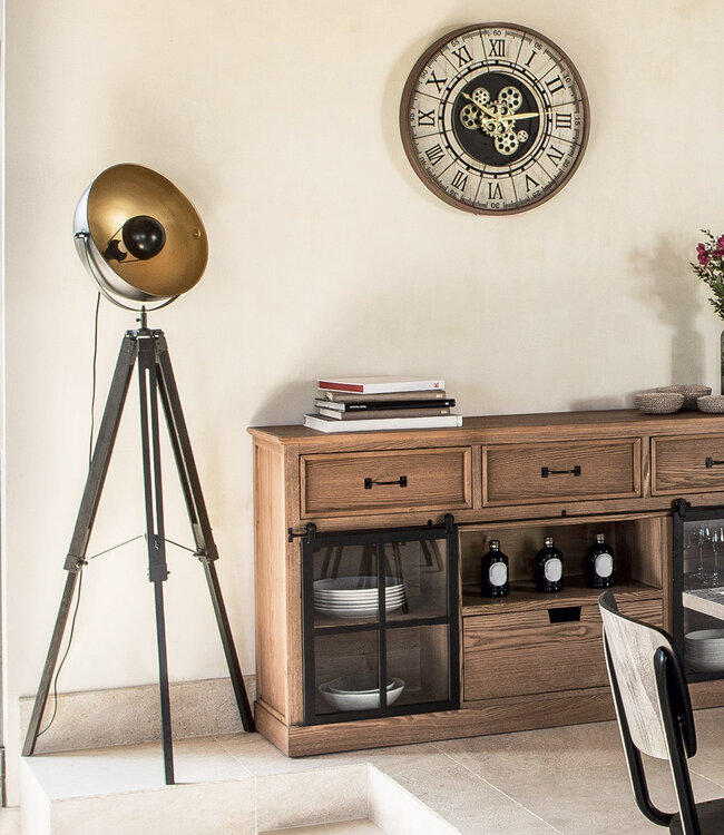 Lamp met Statief - Vloerlamp - H162 cm - Zwart