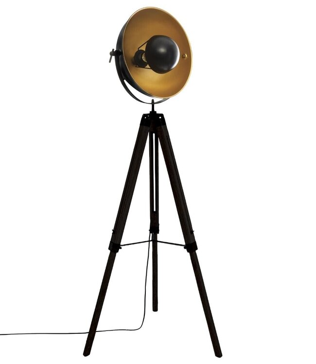Lamp met Statief - Vloerlamp - H162 cm - Zwart