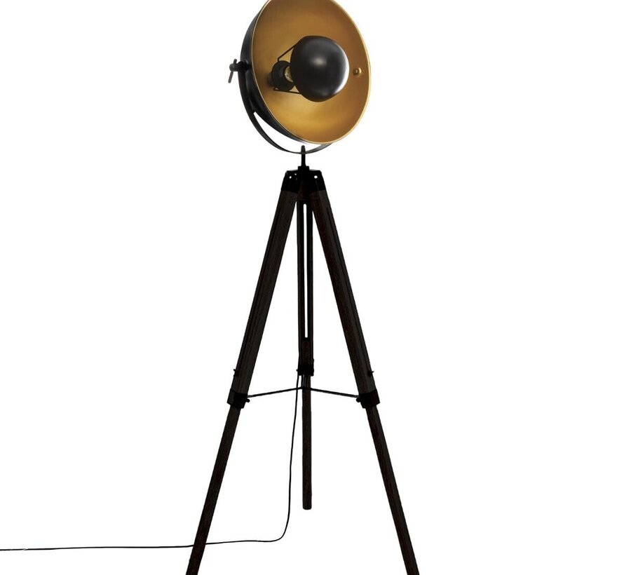 Lampe avec Trépied - Lampadaire - H162 cm - Noir