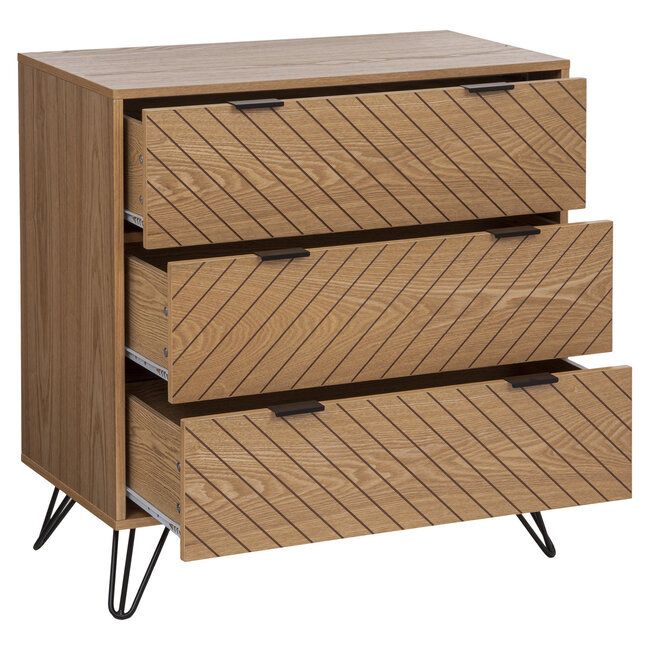 Chest of drawers - 3 Drawers with Handles - Brown