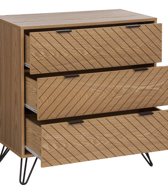 Chest of drawers - 3 Drawers with Handles - Brown