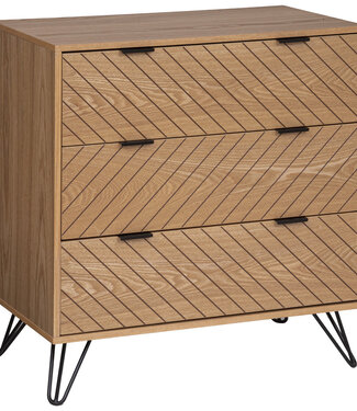 Atmosphera Chest of drawers - 3 Drawers with Handles - Brown
