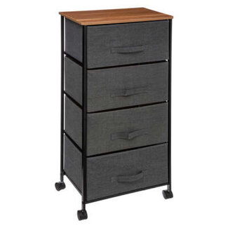  5Five Storage Cabinet with Wheels - 4 Drawers - Dark Grey