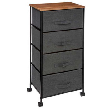  5Five Storage Cabinet with Wheels - 4 Drawers - Dark Grey