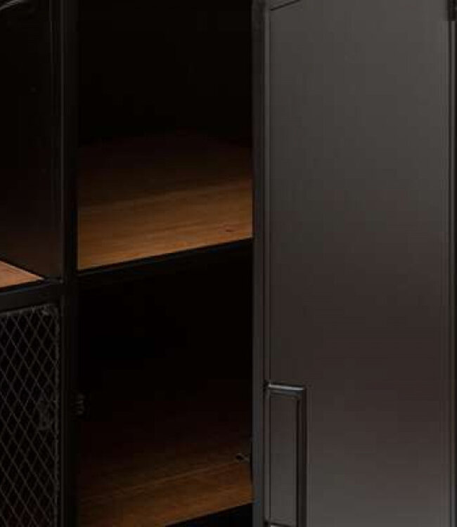 Cierna Sideboard with 2 Drawers and 2 Doors - 140 x 45 x 85cm - Black