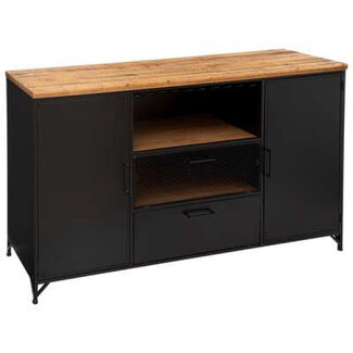 Atmosphera Cierna Sideboard with 2 Drawers and 2 Doors - 140 x 45 x 85cm - Black