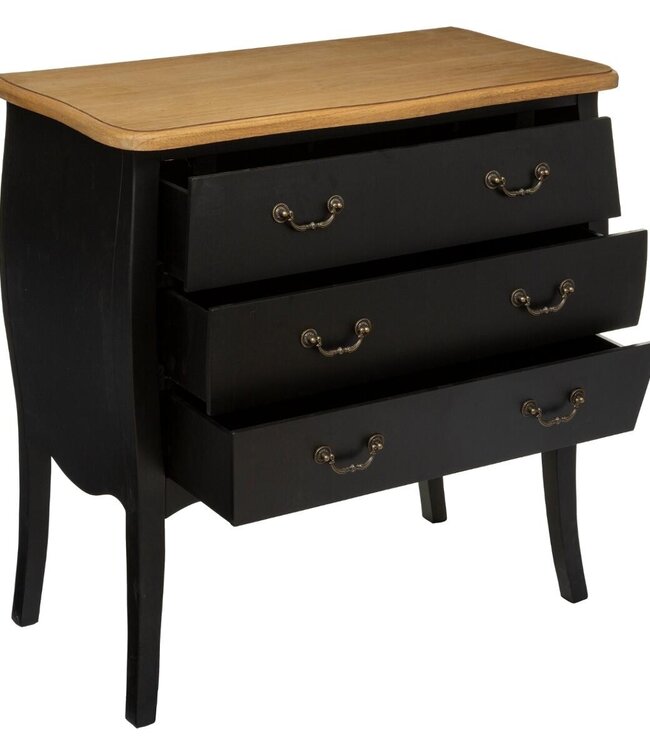 Chest of drawers - Bedside table - 3 drawers - Black