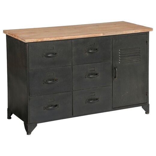 Atmosphera Drawer chest Torof - Sideboard - 6 Drawers - Black