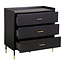 Chest of drawers with 3 drawers - Black