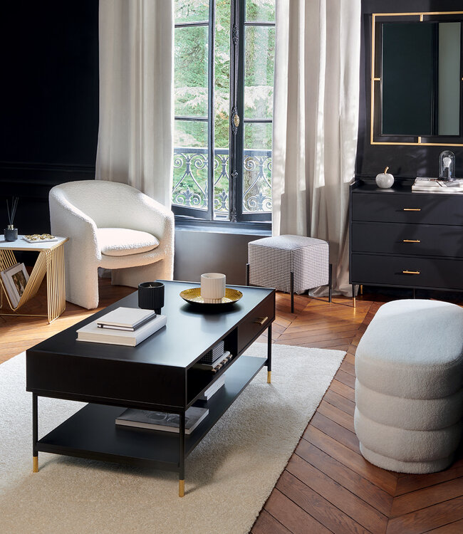 Chest of drawers with 3 drawers - Black